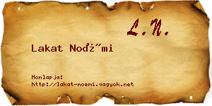 Lakat Noémi névjegykártya